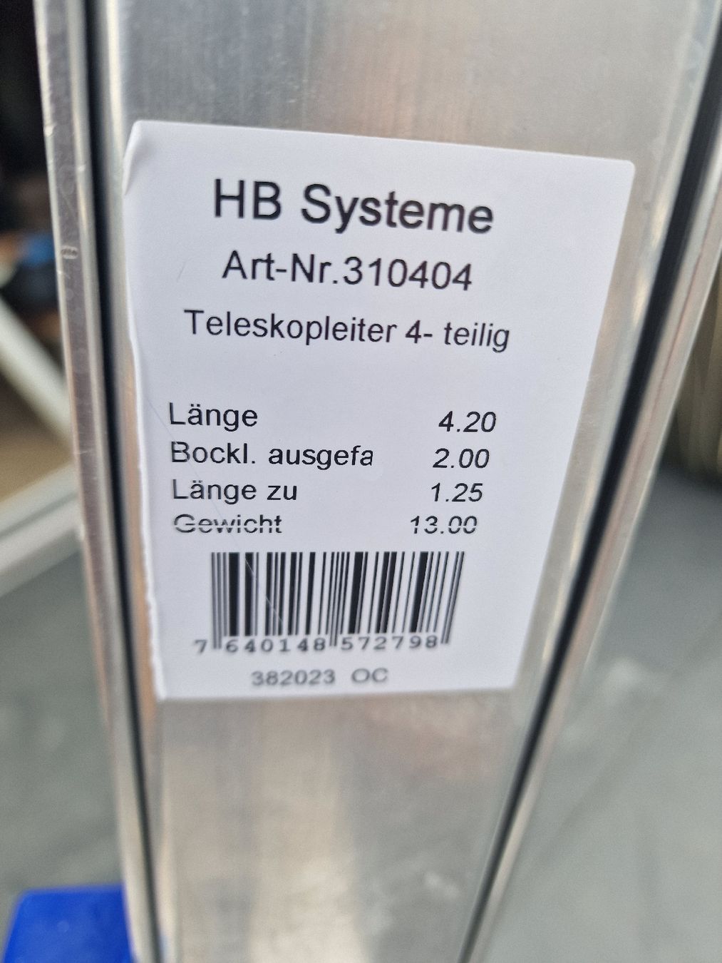 Scale: HB Systeme Teleskopleiter 4-teilig Art.Nr. 310404 – Usato da Trimbach venduto da Innocent23 3