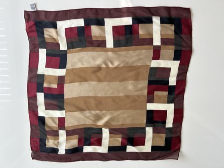 Talbots Scarf 100% Silk Geometric Pattern good condition