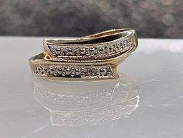 Ring mit Diamant Nachweis 925 Silber gelbvergoldet diamanten