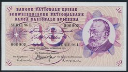 Banknoten Fr. 10. Bankfrisch ungebraucht