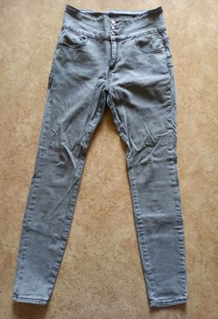 Jeans Hose Gr. 38 Grauer Denim High Waist , Stretch