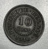 10 Centimes, Belgien 1916, Seltene Münze