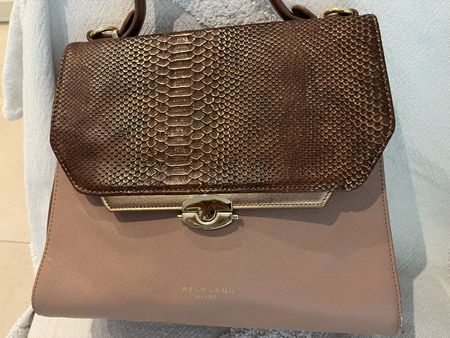 Belmondo blush pink & snakeskin handbag, great style!