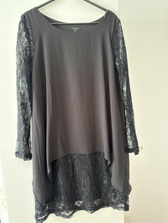 Schickes schwarzes Abendkleid Floryday, Gr. L, mit Spitze