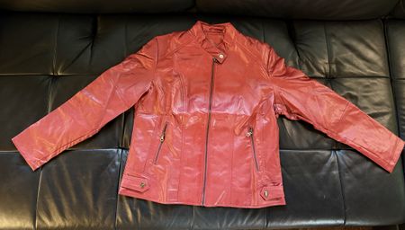 Damen Kunstlederjacke (rot)