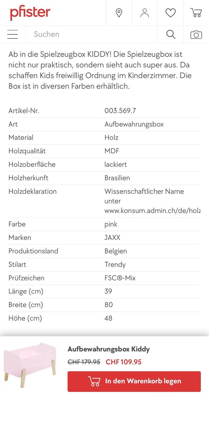 Coffres: aufbewarungsbox kiddy – D'occasion à Basel par Nerea07 2