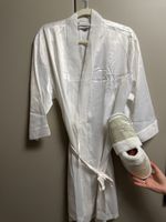Braut Kimono und Slipper weiss Onesize