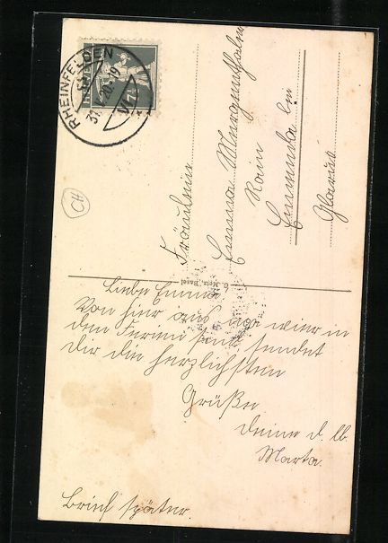 Ansichtskarten: AK Rheinfelden, Hotel Krone, 1920 – Gebraucht aus Berlin von bartko-reher 1