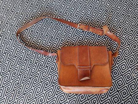 Alte Echtleder-Tasche Lady F.