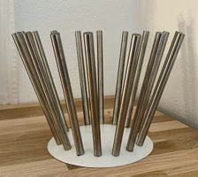Vintage Design Stiletto Obstschale Chromstahl Heico Linke
