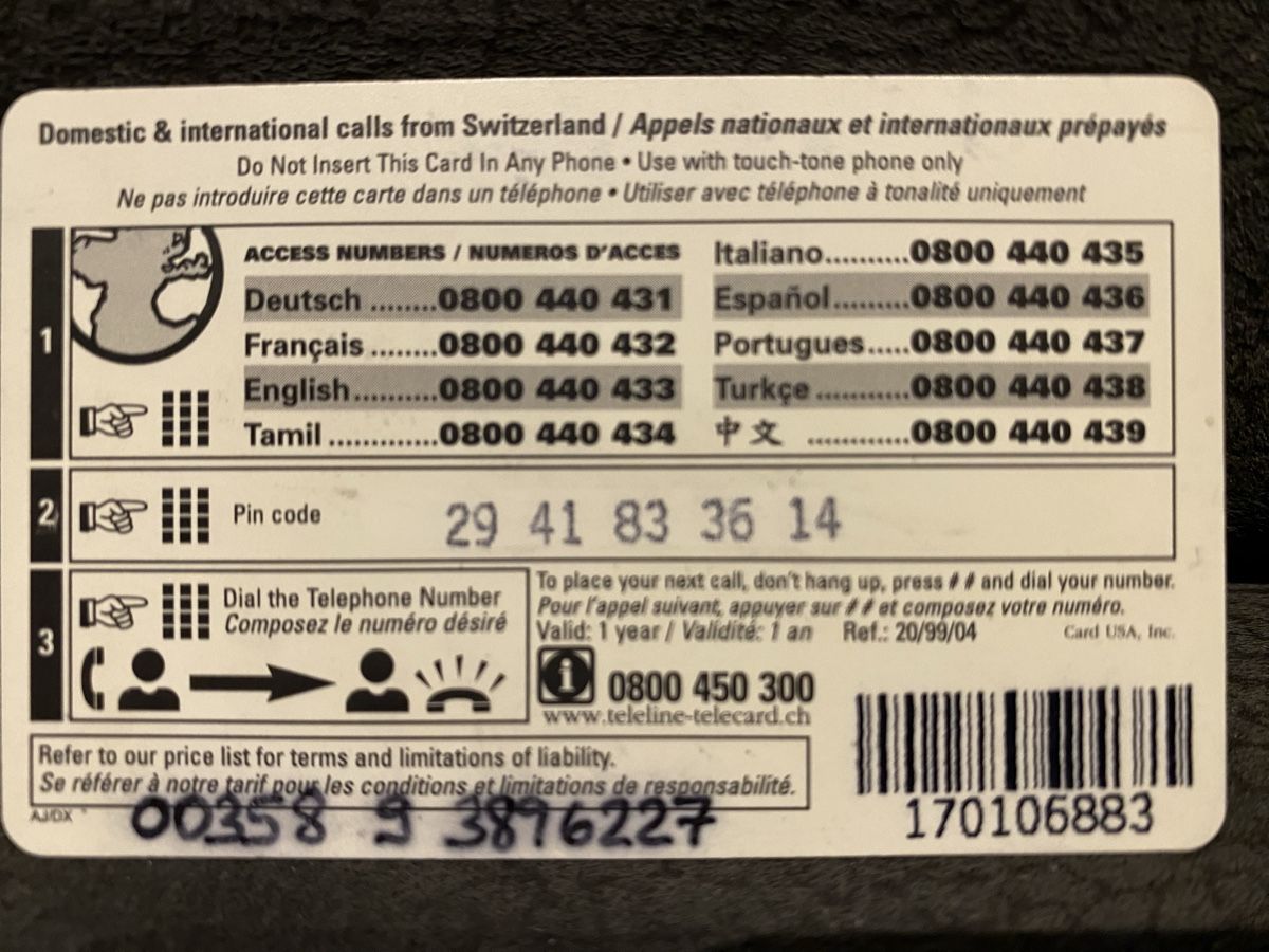 Schede telefoniche: Teleline  – Usato da Lausanne venduto da babacard10 1