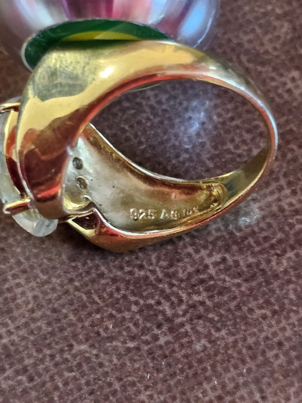 Anelli: Vergoldet ring mit Stein, 925er Silber, Grösse 18 mm – Usato da Herzogenbuchsee venduto da tgi_rln7 7