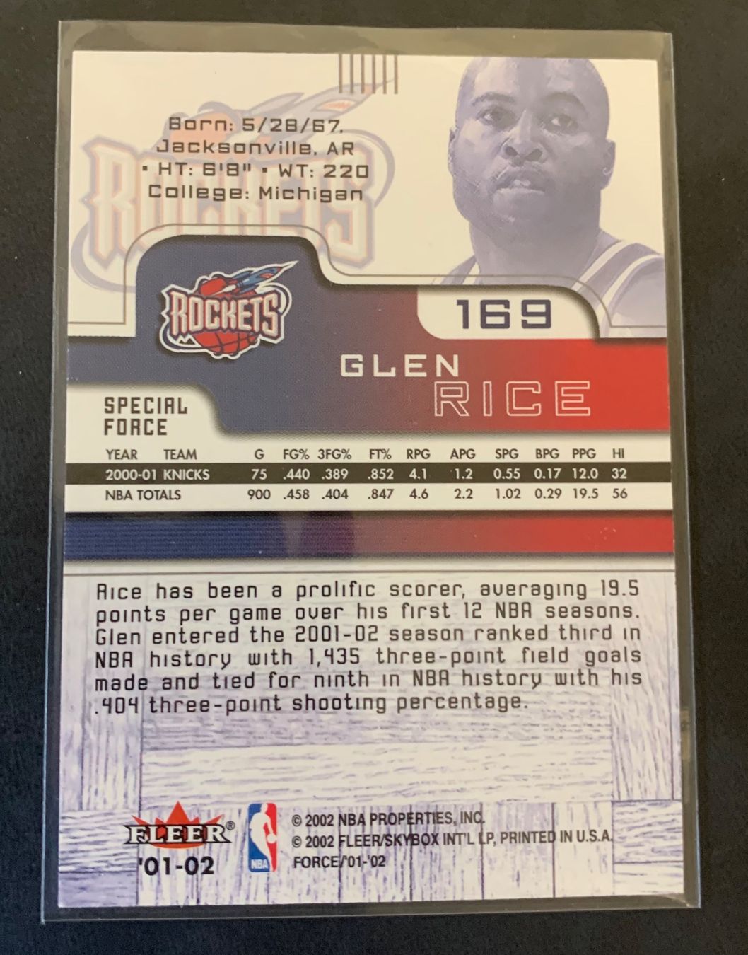 Nba Carte collezionabili: NBA Glen Rice Special Force Card – Nuovo (secondo la descrizione) da Muttenz venduto da joba23 1