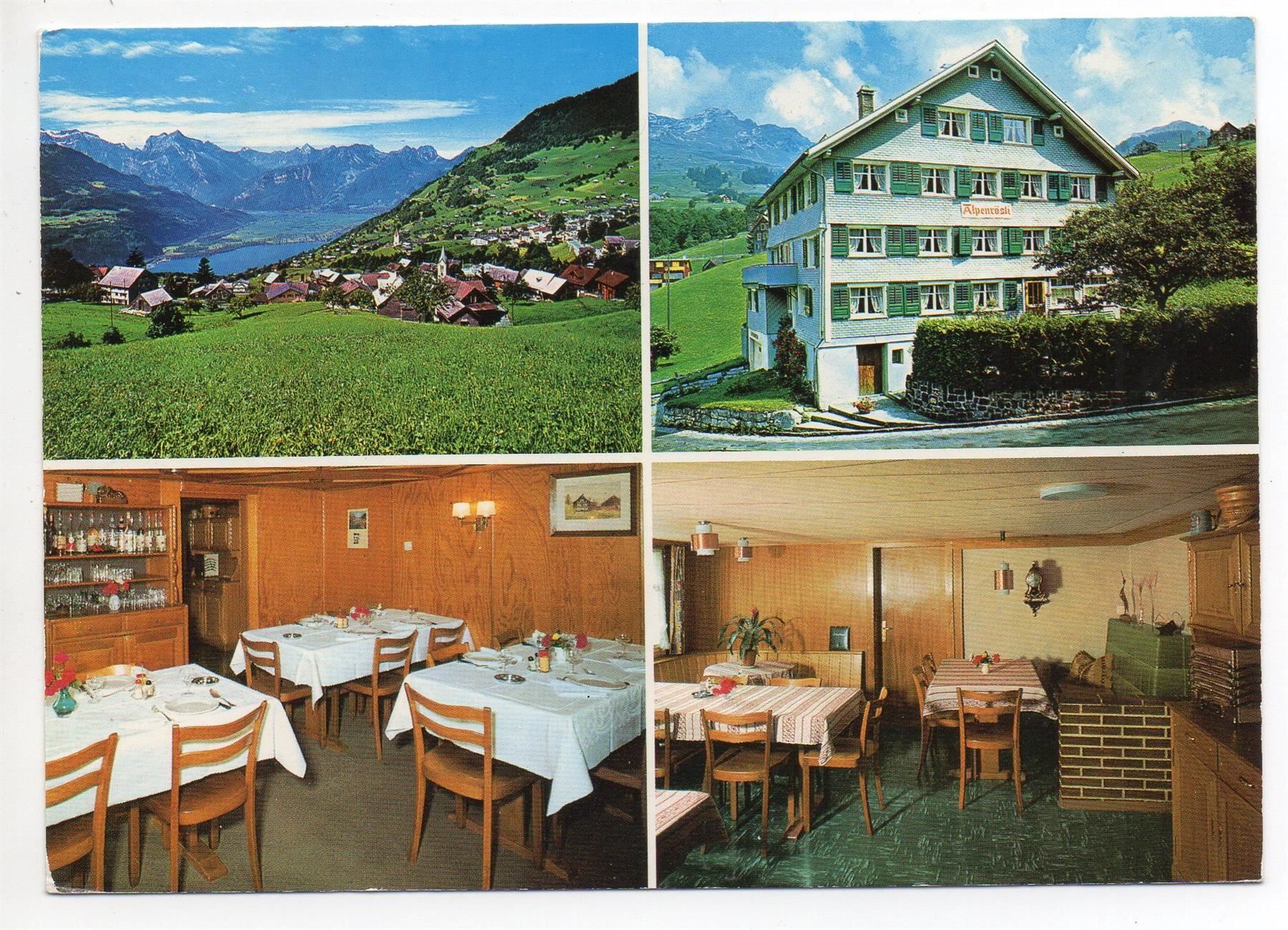 Cartoline postali: 4-Bild-AK AMDEN Privatpension Alpenrösli – Usato da Jona venduto da philajona
