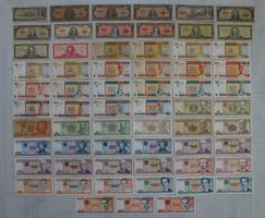 Lot ++ 63 Stück alte Banknoten aus Cuba ab 1949