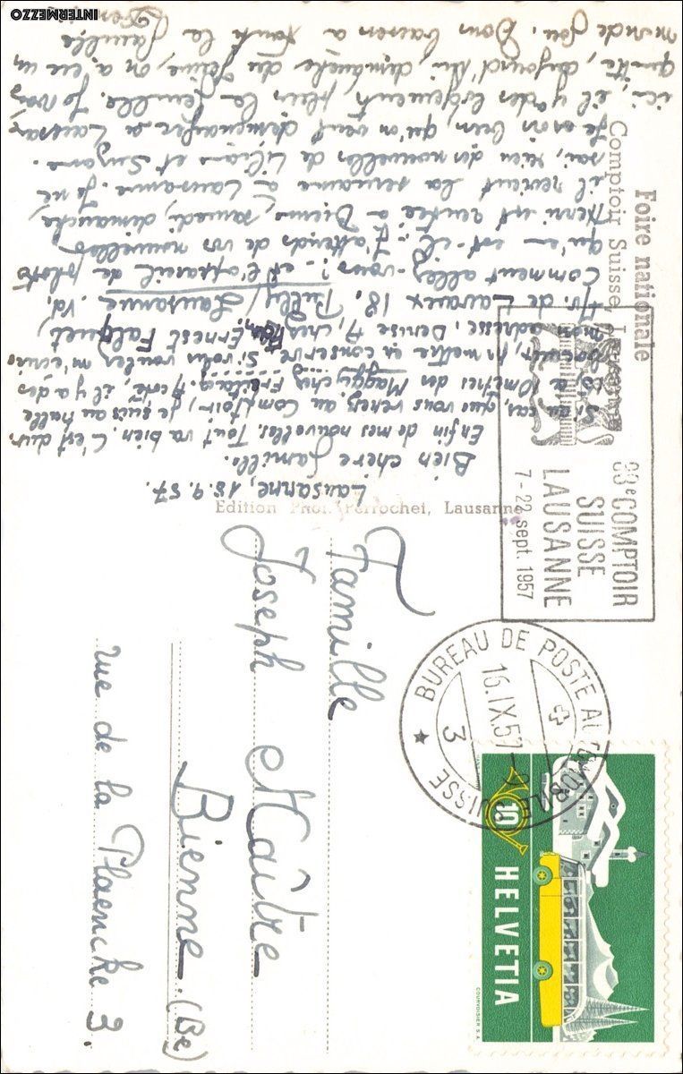 Cartoline postali: Lausanne VD // Comptoir 1957 – Usato da Basel venduto da intermezzo12 1