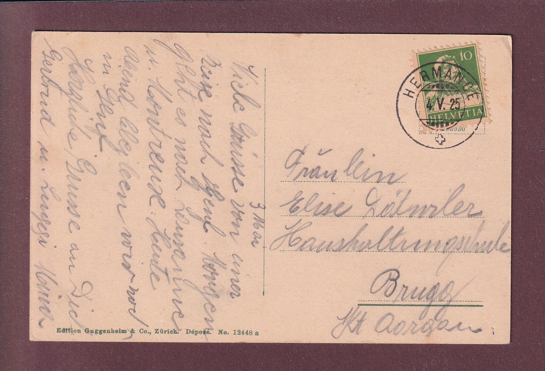 Ansichtskarten: HERMANCE depuis le lac - 1925 – Gebraucht aus Pully von nicecards 1