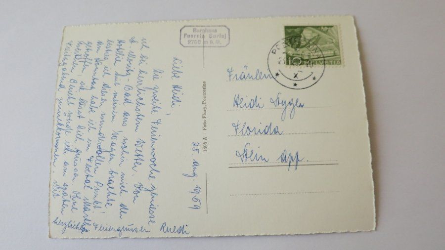 Cartoline postali: Bernina - 1959 – Usato da Jona venduto da centumprata 1