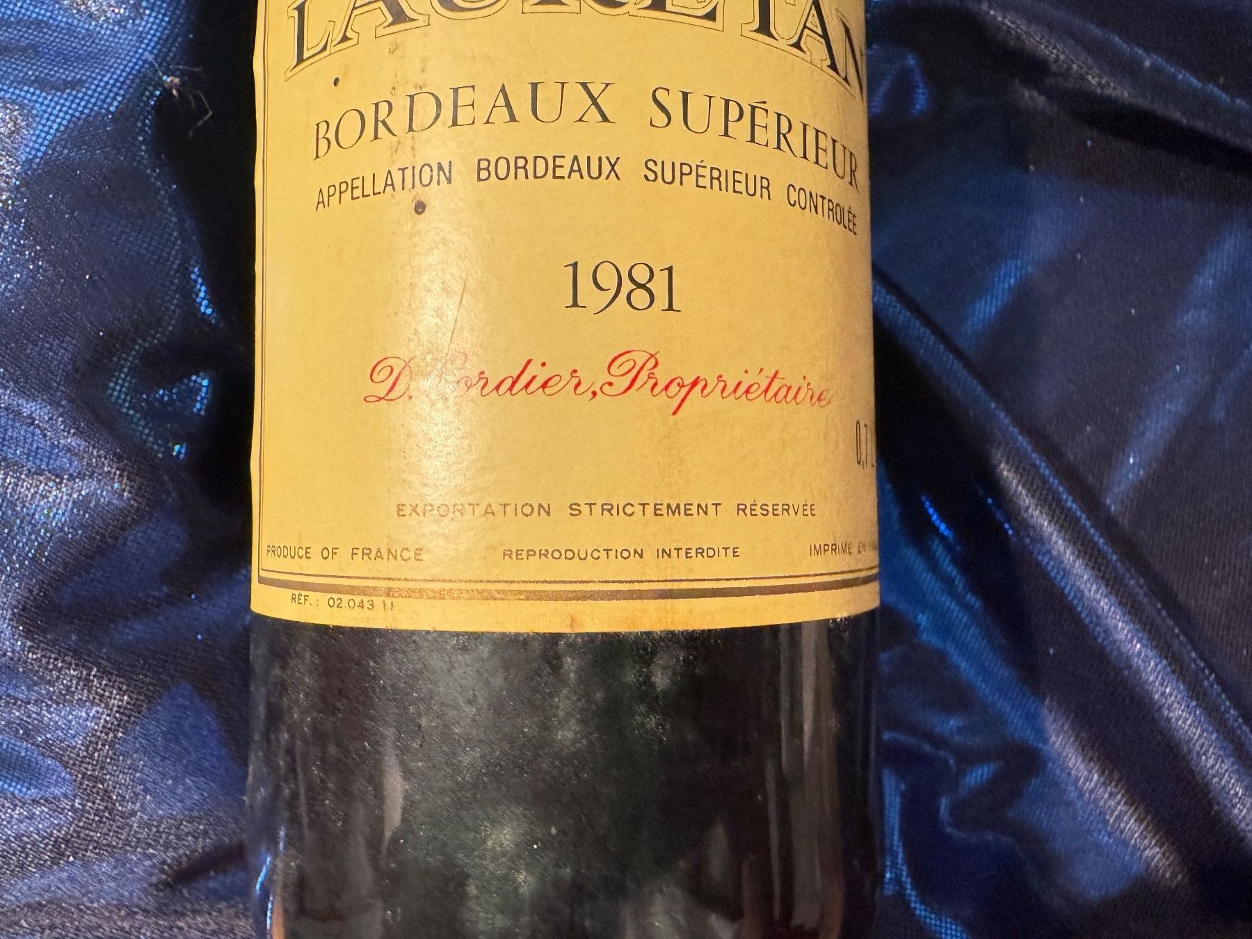 Vino: Château Laurétan 🍷 1981 – Nuovo e nell'imballaggio originale da Humlikon venduto da GX30 6