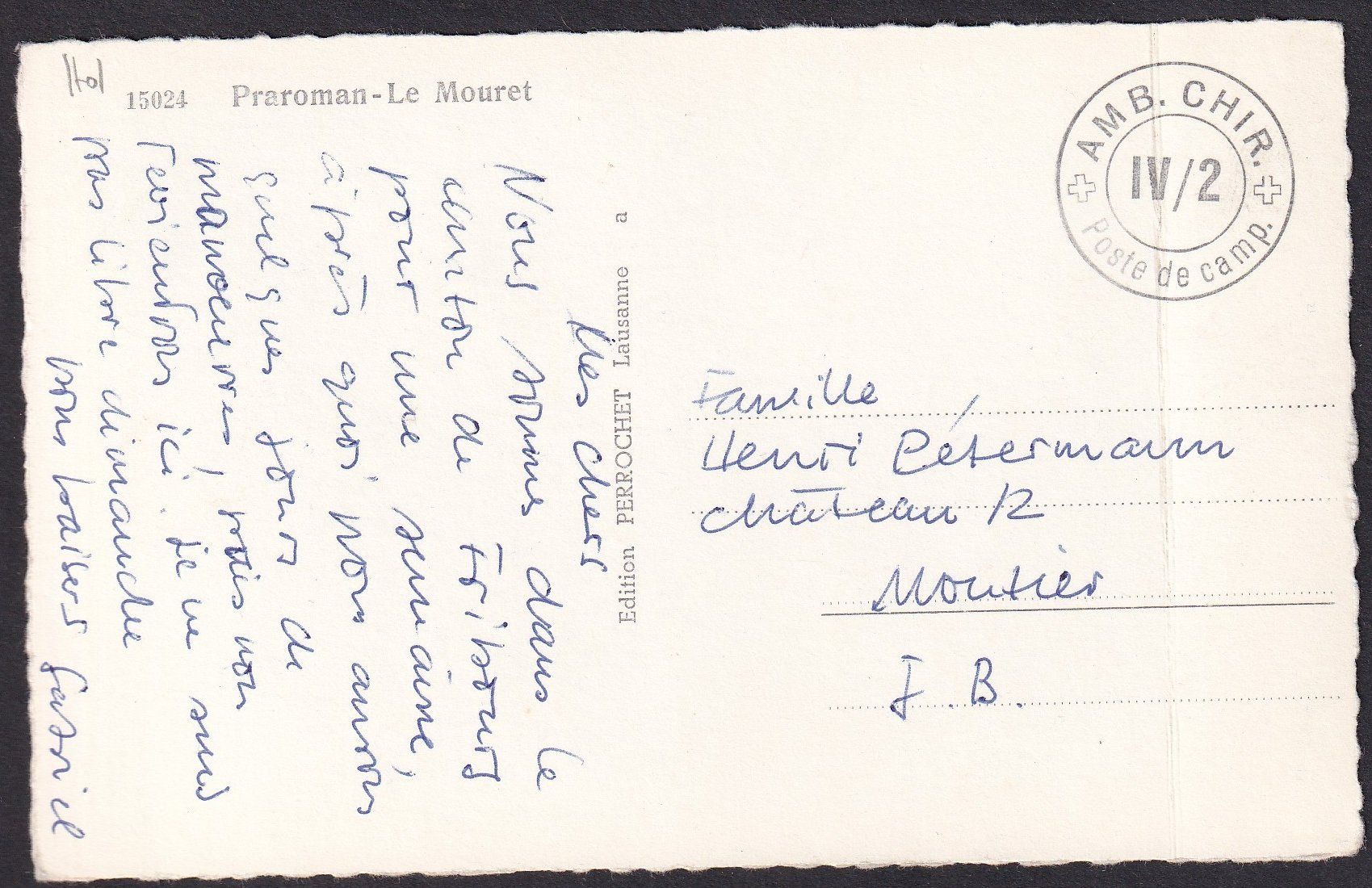 Cartoline postali: Praroman - Le Mouret Dorfansicht Feldpoststempel – Usato da Olten venduto da clotaldi 1