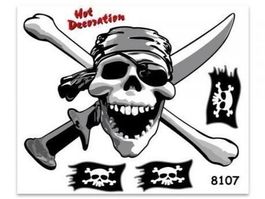 Pirat Totenkopf Aufkleber Sticker 4teilig