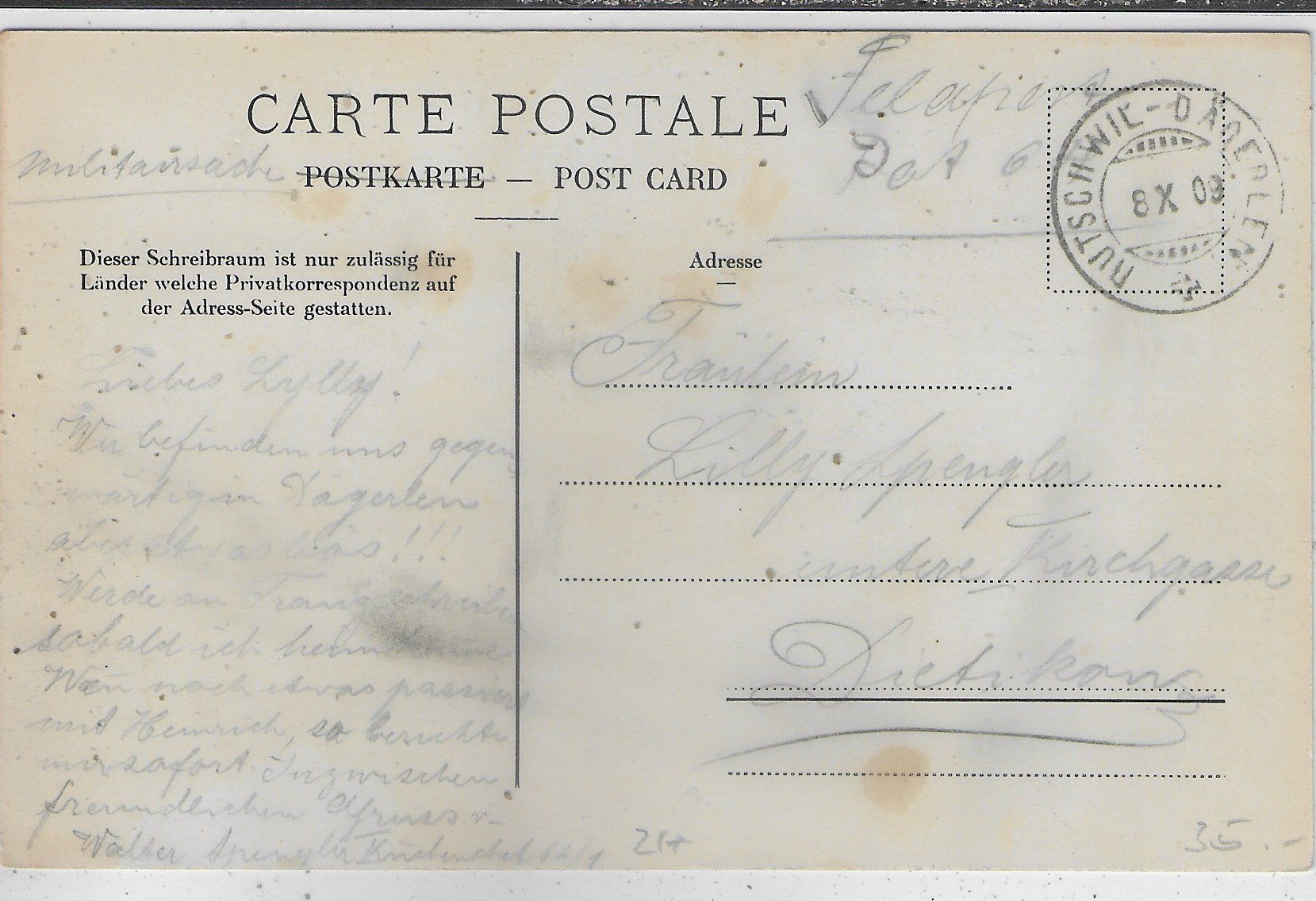 Cartoline postali: Gruss aus Dägerlen - Restaurant Frohsinn – Usato da Ettingen venduto da Kartenplanet 1