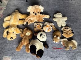 10 verschiedene Stofftiere gebraucht