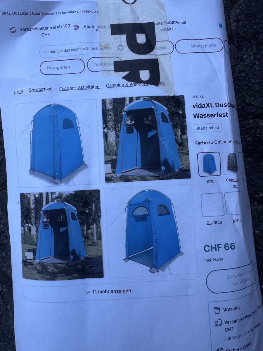 Zelte & Pavillons: Wc Zelt +duschzelt – Neu und originalverpackt aus Orpund von Rhodes0