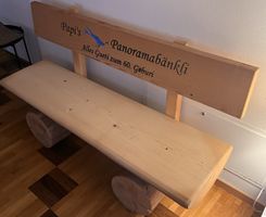 Holzbank Fichte massiv auf Rundholz