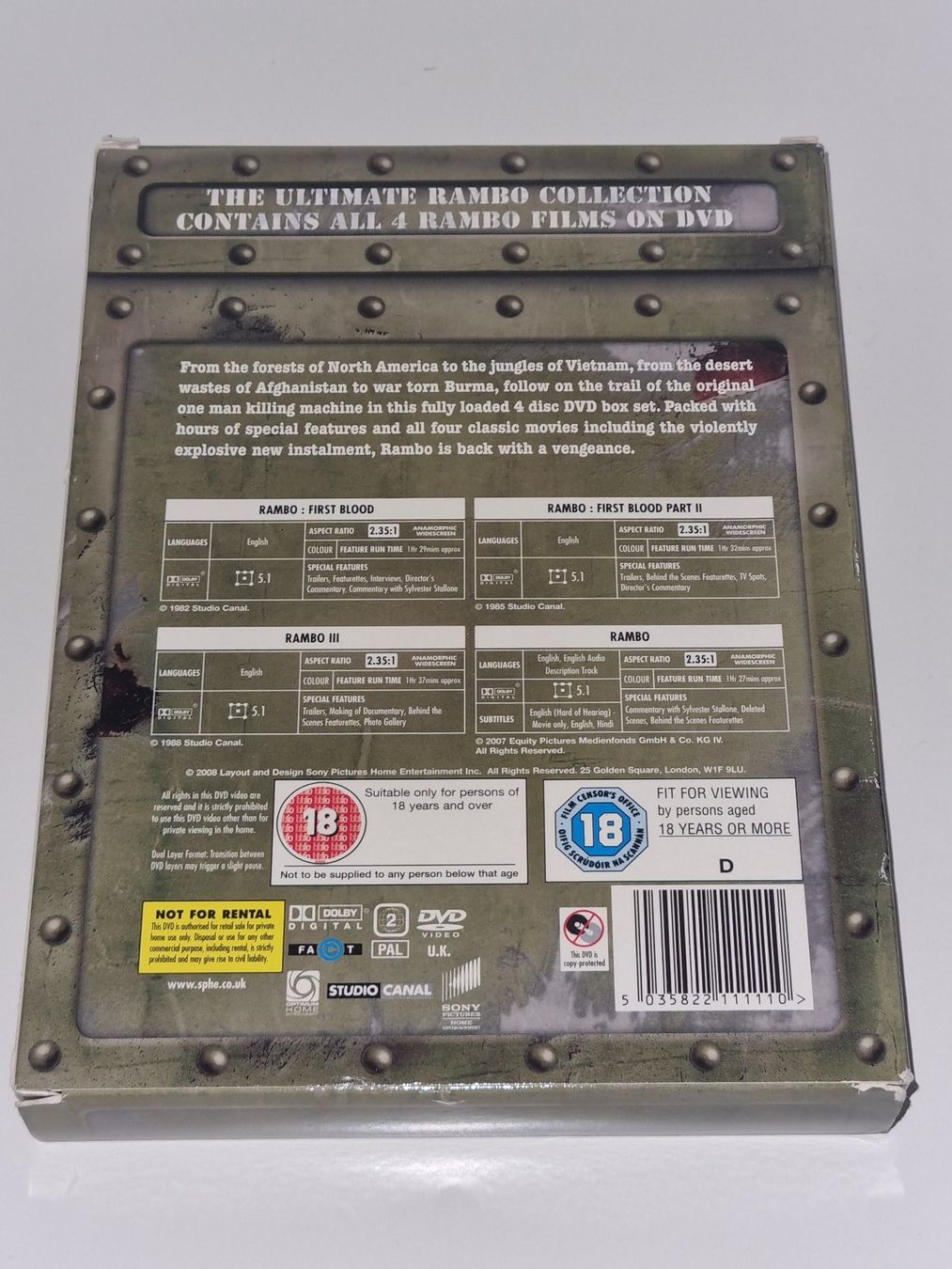 Tutti i DVDs: DVD: Ultimate Rambo Collection - 4 Filme – Usato da Ehrendingen venduto da Thomas_2 1