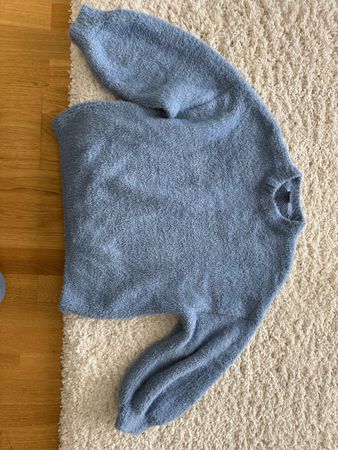 Manor Light Blue Fluffy Knit Sweater Size S - winter 47