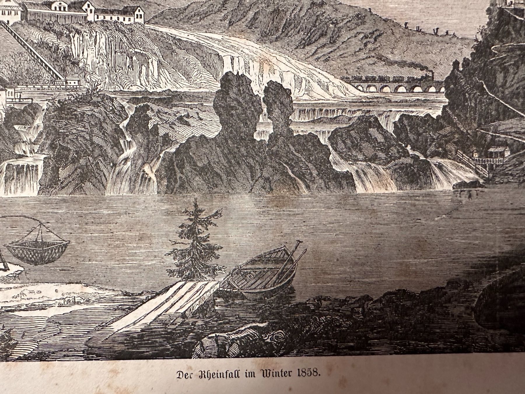 Incisioni: Der Rheinfall im Winter 1858 – Usato da Zürich venduto da allp 1