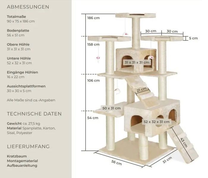 Tiragraffi: Kratzbaum beige – Nuovo e nell'imballaggio originale da Oberegg venduto da MR-shop 2