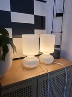 2er Set vintage Ikea Lykta Tischlampen in weiss 