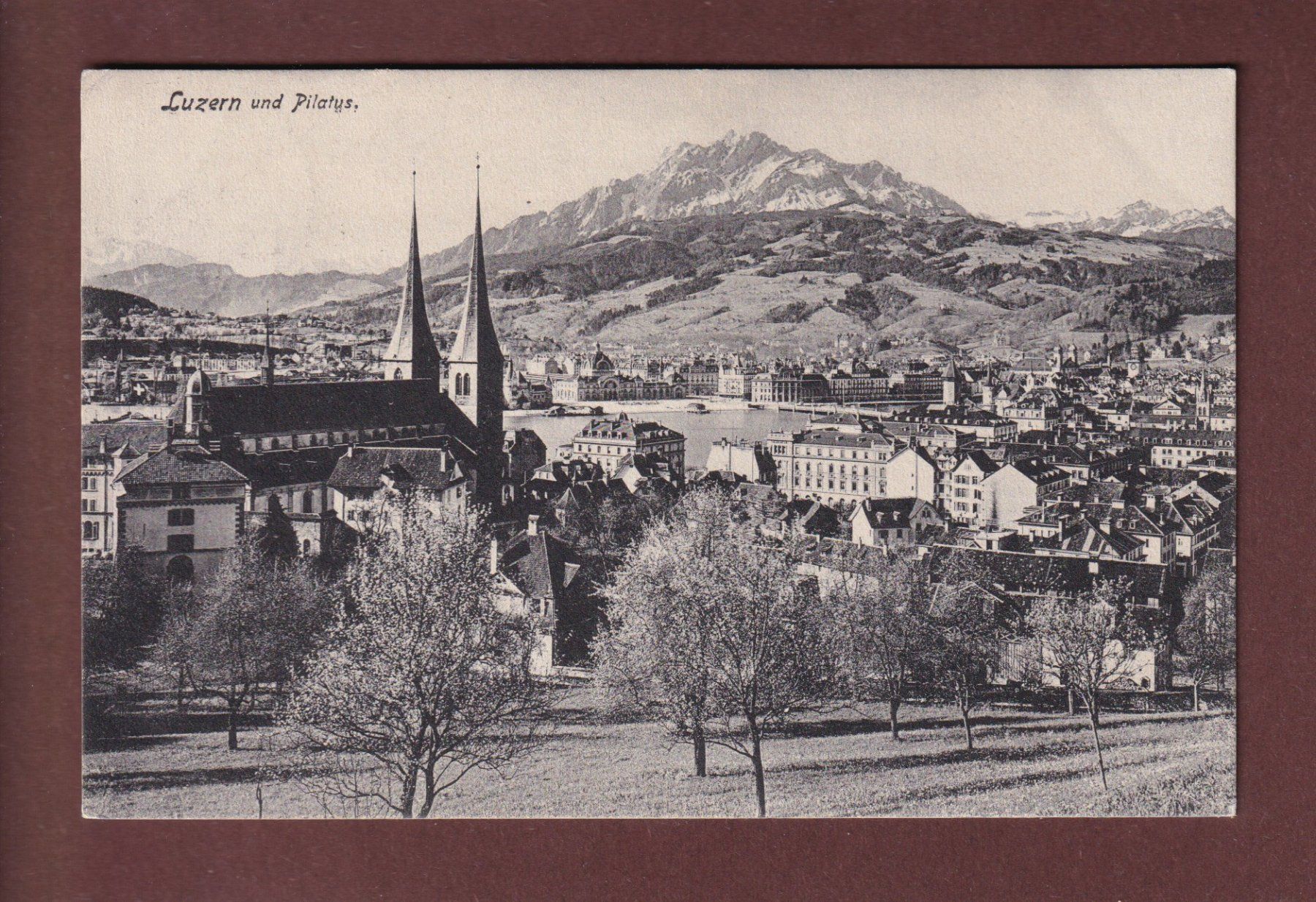 Cartoline postali: LUZERN - Teil mit Hofkirche - 1909 – Usato da Pully venduto da nicecards-shop