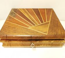 Antik Box aus Nussbaum 1890 bis 1930er