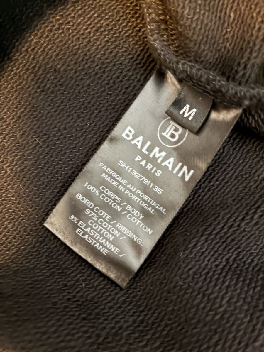 Balmain Maglioni & Felpe: Balmain Flocked Coin Crest Logo Sweatshirt Pulli Black – Usato da Münchenstein venduto da B771 8