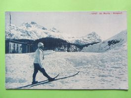 Ansichtskarte St, Moritz Skisport ca. um 1930