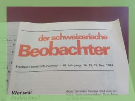 Schweizerischer Beobachter, Jahrgang 1974, Rarität!