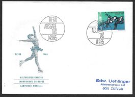 FDC 438 Eiskunstlauf-WM Davos 1966 ET 14.9.1965