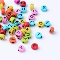 Acrylperlen Alphabet Schwarz Weiss 7x4mm 1900Stück