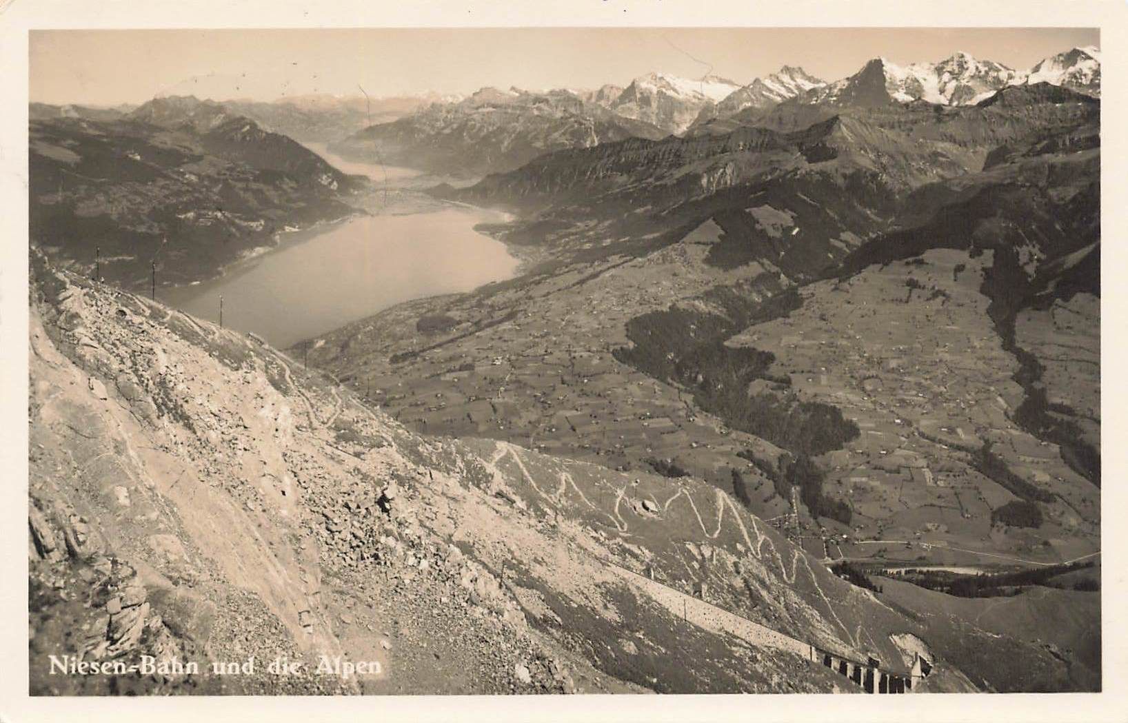 Cartoline postali: Niesen bahn und Alpen – Usato da Biasca venduto da Blenio71