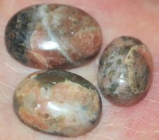 Cabochon Set L-3169 – 3 Stück – Seltener Triplite Wagnerit P
