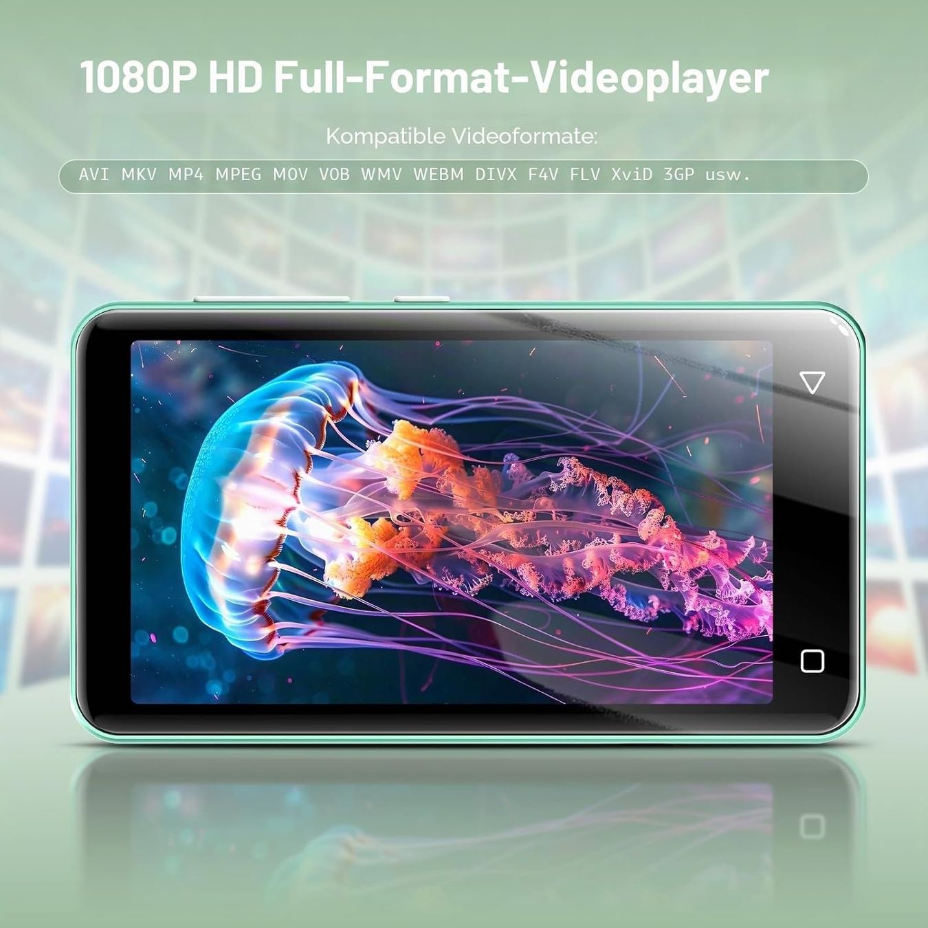 Tragbarer Mediaplayer: MP3-Player mit Bluetooth und WLAN 4" Touchscreen HiFi Grün – Neu und originalverpackt aus Schaffhausen von Alvora 4