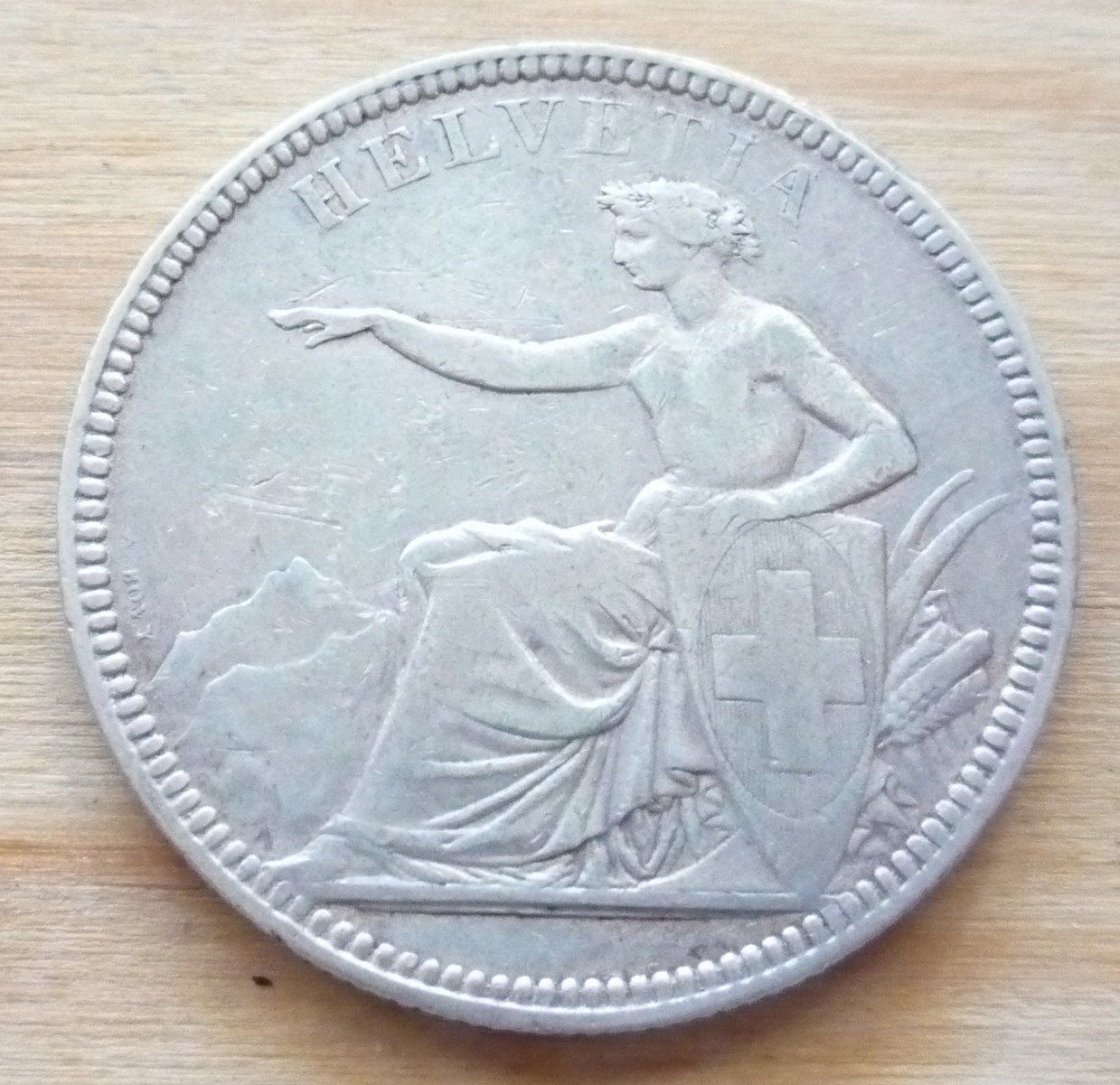 Alle Münzen: 5 Franken 1874, Schweiz, silber – Gebraucht aus Rieden SG von Sammelfreund 1