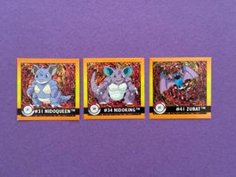 Artbox Pokémon 1999 Sticker Nidoqueen, Nidoking & Zubat