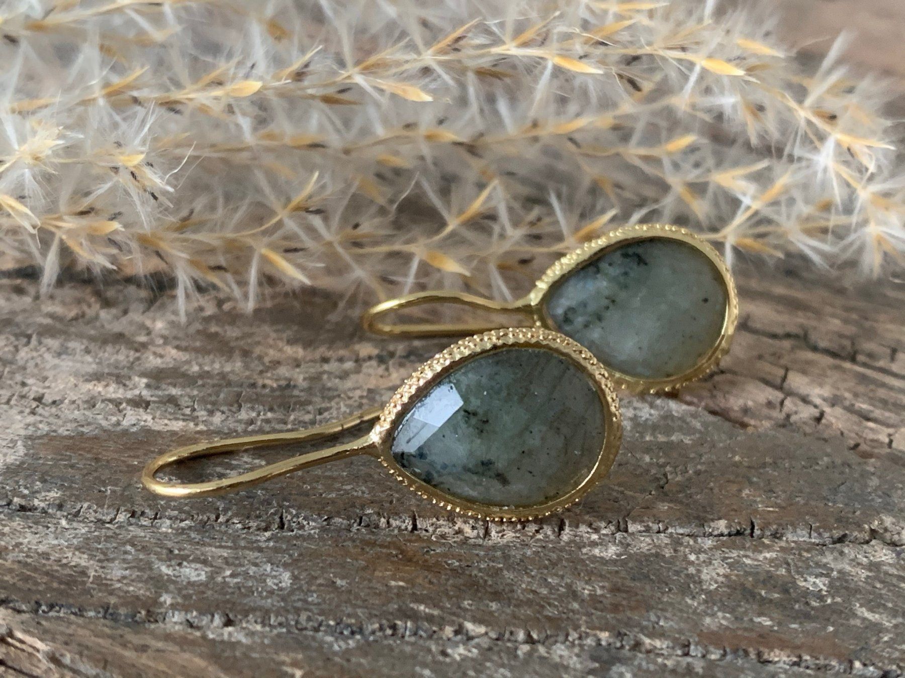 Ohrringe & -stecker: Edle LABRADORIT Ohrhänger vergoldet – Neu und originalverpackt aus Rombach von Ivreajewels 3