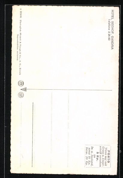 Cartoline postali: AK Gandria, Hotel Seehof – Usato da Berlin venduto da bartko-reher 1
