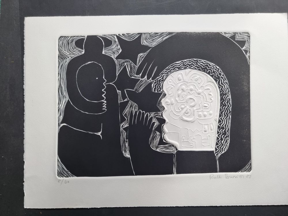RUTH BURRI ORIGINAL GRAFIK PRÄGEDRUCK SIGNIERT NUMMERIERT 1