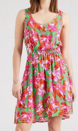 Only Sommerkleid Blumen grün orange pink 34 NEU